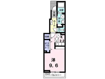 クロ一バ一 ハウス(ワンルーム/1階)の間取り写真