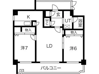 アビタシオン橋本III(2LDK/2階)の間取り写真