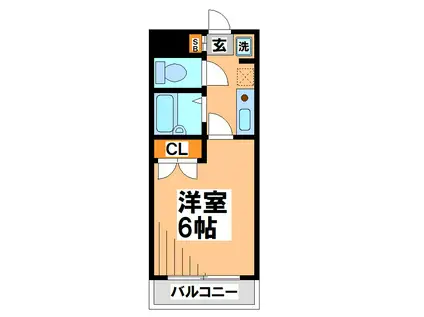 ディアロード(1K/1階)の間取り写真