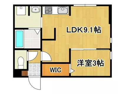 INTEGRAL北一色(1LDK/1階)の間取り写真