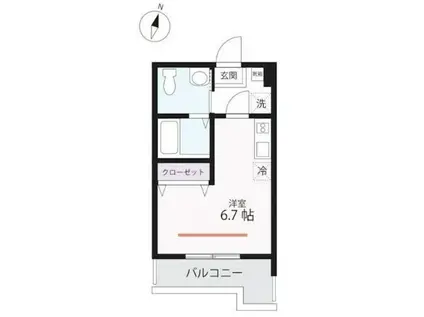 ハーミットクラブハウス根岸IIB号棟(ワンルーム/3階)の間取り写真