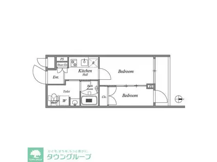 レジデンス新宿中落合スクエア(2K/1階)の間取り写真