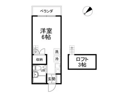 メゾンさくら-東つつじヶ丘3丁目-(ワンルーム/2階)の間取り写真