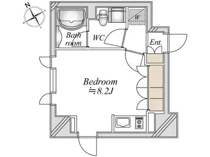 ラドゥセール浅草橋(ワンルーム/8階)の間取り写真