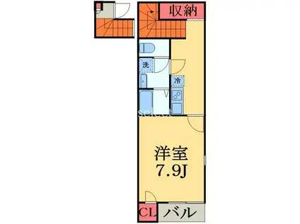 LN美浜(1K/2階)の間取り写真