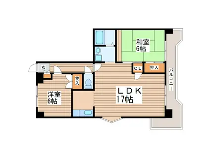 エステマール(2LDK/5階)の間取り写真