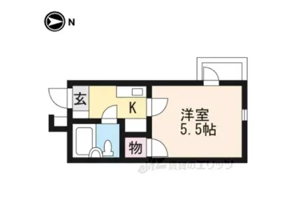 レオパレスRX山科(1K/3階)の間取り写真