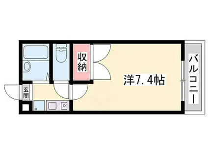 カルム三条町(1K/1階)の間取り写真