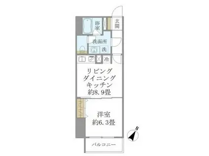 SS. FLAT神楽坂サウス(1LDK/7階)の間取り写真