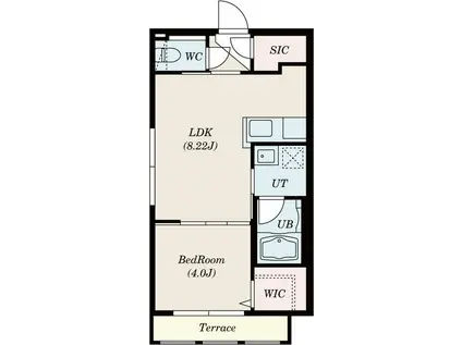 ネクステージ南平岸(1LDK/1階)の間取り写真