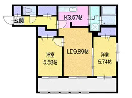 シラーズ(2LDK/1階)の間取り写真