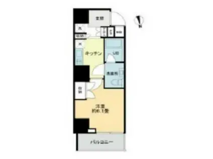 VIOR京関(1K/4階)の間取り写真