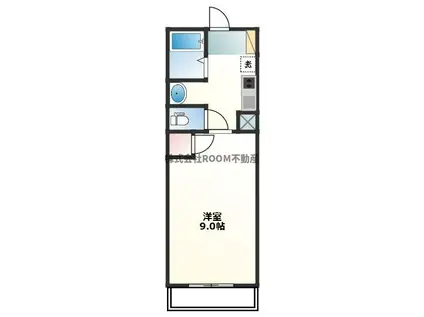 サンライズ 若葉(1K/3階)の間取り写真