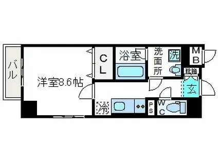 ADAGIO(1K/5階)の間取り写真