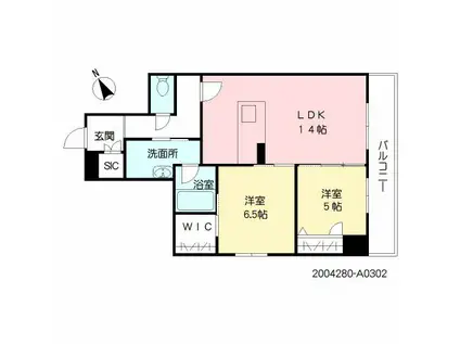 ラ・ルーチェ東櫛原(2LDK/3階)の間取り写真