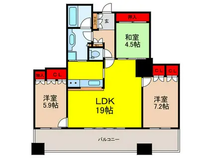 ザ・千里タワー(3LDK/16階)の間取り写真
