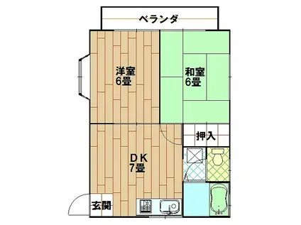 メゾンTU第3(2DK/2階)の間取り写真