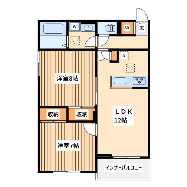 SOLANAⅡ(2LDK/1階)の間取り写真