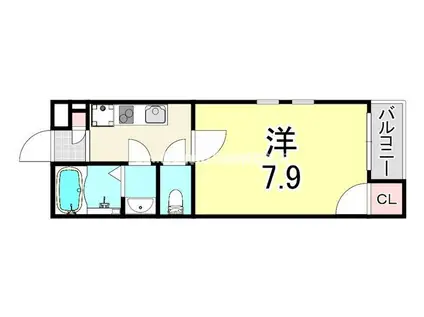 クレイノエスペランサ トワ(1K/2階)の間取り写真