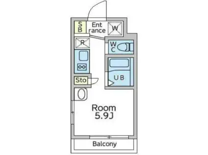 FERIE白金(ワンルーム/3階)の間取り写真