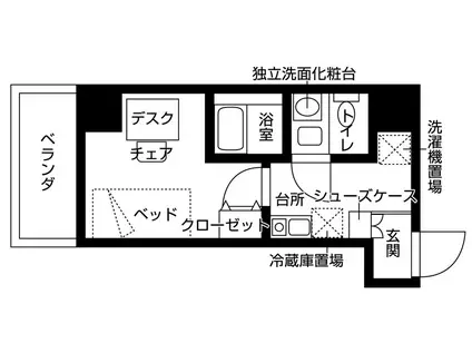 フレンシアエール町田(1K/10階)の間取り写真