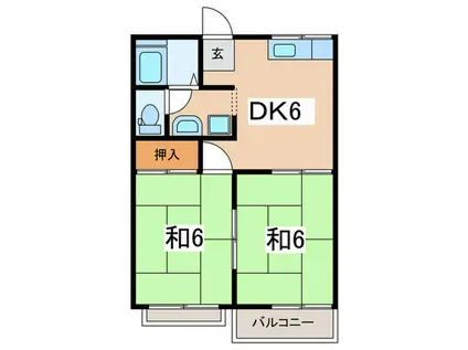サンハイツ(2DK/2階)の間取り写真