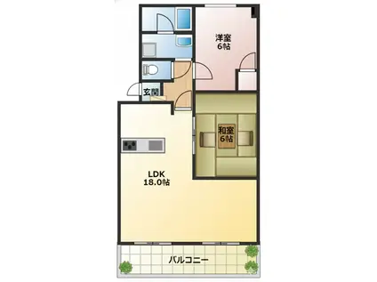 ピボットマンション生路(2LDK/4階)の間取り写真