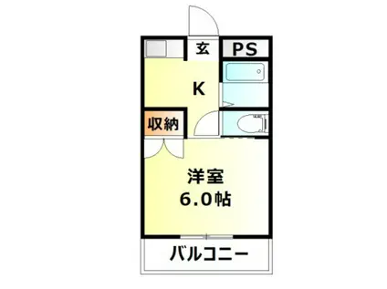 リトルハイム青江 I(1K/2階)の間取り写真