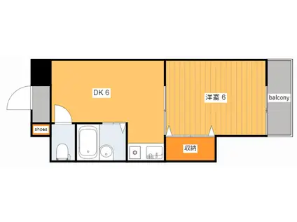 吉村ハイツ(1DK/4階)の間取り写真