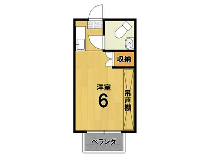 カサローザ(ワンルーム/2階)の間取り写真