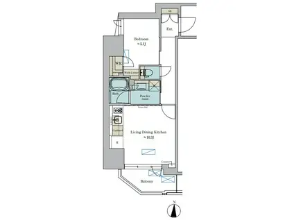 BRILLIA IST 錦糸公園 BRILLIA IST 錦糸公園(1LDK/9階)の間取り写真