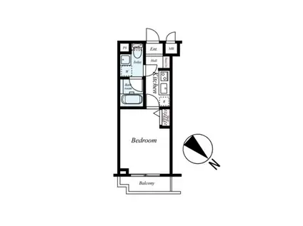 グリアス横浜・三ツ沢公園(1K/2階)の間取り写真