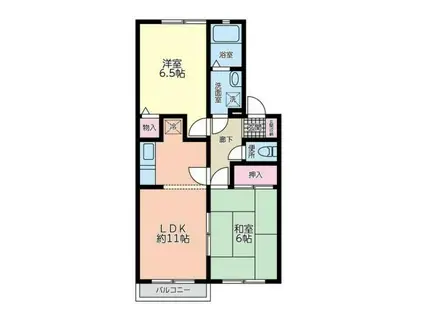 YB TOWN マロン(2LDK/1階)の間取り写真