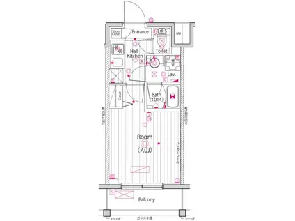 ガーラ・クレスタ横濱関内(1K/3階)の間取り写真