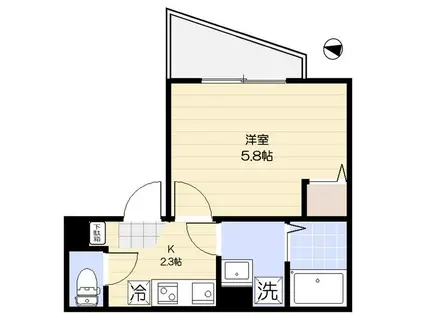 エクセラン堀切菖蒲園(1K/2階)の間取り写真