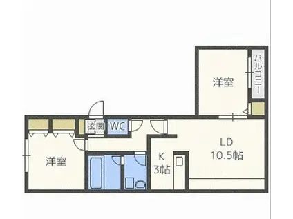 MAISON BONHEUR12(2LDK/3階)の間取り写真