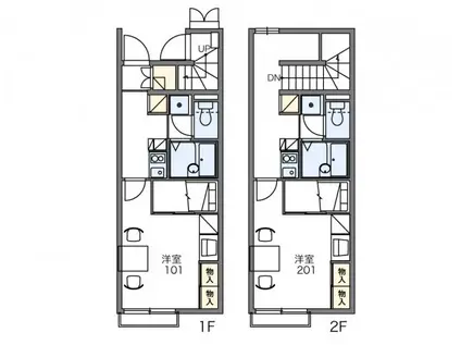 レオパレスクレストコート(1K/2階)の間取り写真