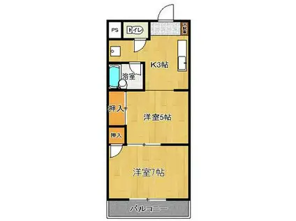 アドバンス弐番館(2K/5階)の間取り写真