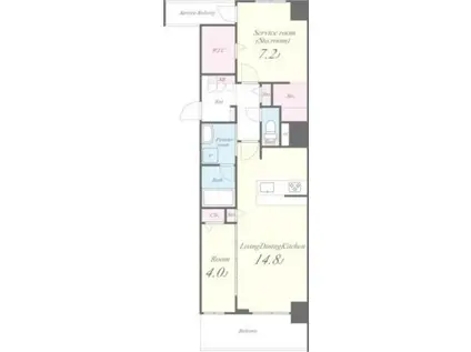 ルクスエテルナ江戸堀(1SLDK/6階)の間取り写真