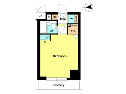 メイツ品川南(ワンルーム/11階)の間取り写真