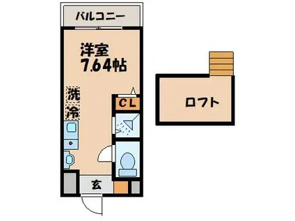 プランドールNK(ワンルーム/3階)の間取り写真