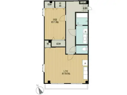 RR HIRANO(1LDK/3階)の間取り写真