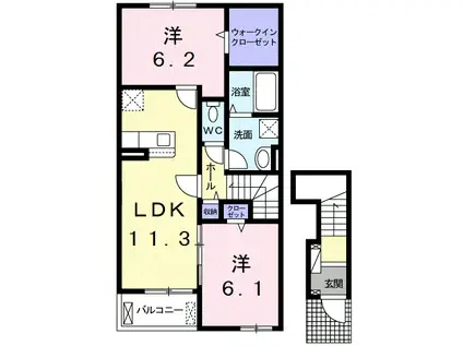 シエーネ(2LDK/2階)の間取り写真
