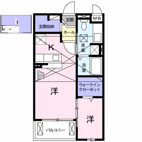 フォルシュ・M(1LDK/2階)の間取り写真