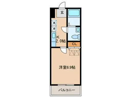 リヴェール杉並(1K/B1階)の間取り写真