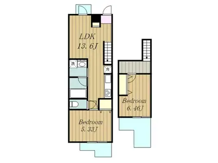 VILLA ISHII(2LDK/5階)の間取り写真