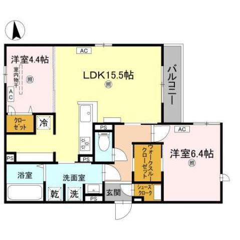 クラシスト千里丘上(2LDK/3階)の間取り写真