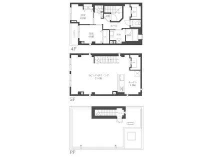 リュクサンブール道灌山(2LDK/4階)の間取り写真