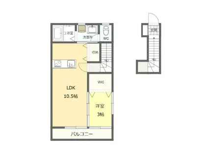エルフォート パトリア(1LDK/2階)の間取り写真