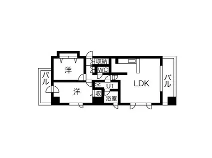 F106(2LDK/6階)の間取り写真